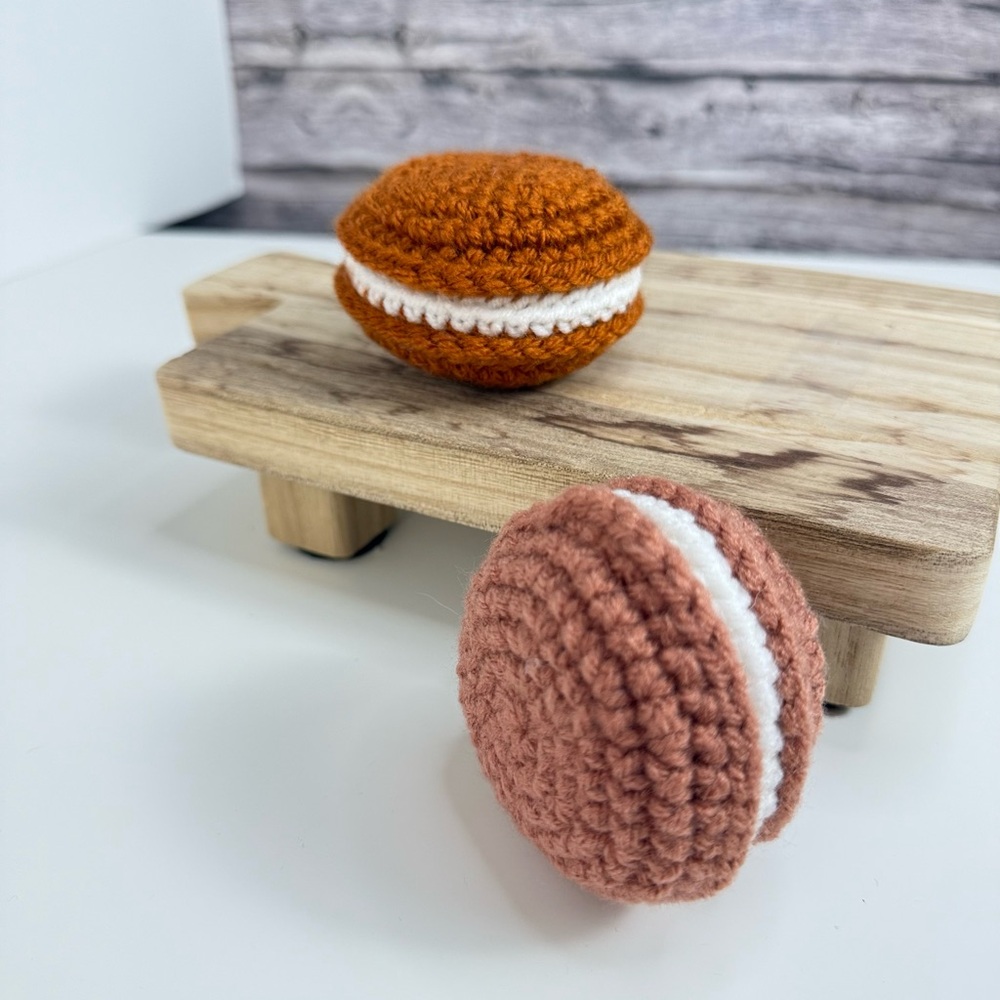 Handcrafted Macaron cat toy with catnip Cat lover fun Set of Two